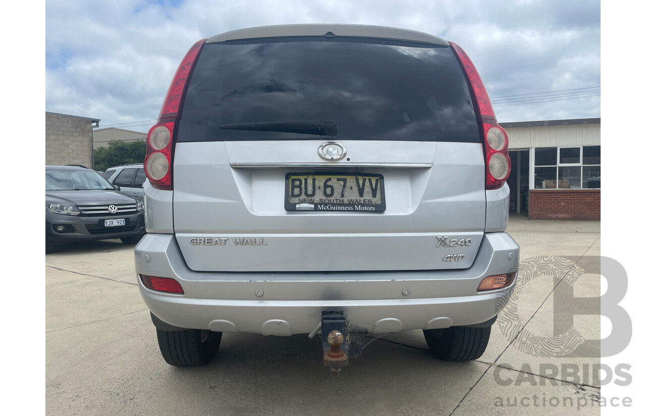 04/11 Great Wall X240 (4x4) 4x4 CC6461KY MY11 4D Wagon Silver 2.4L