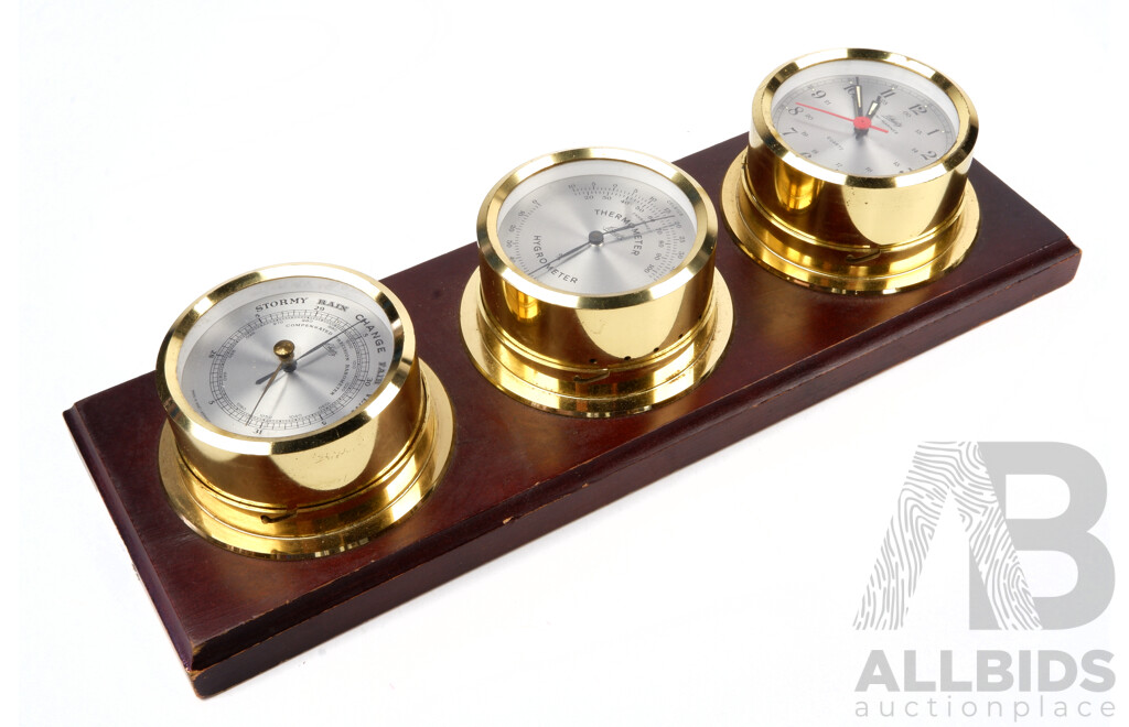 Vintage Schatz Mini Mariner Clock, Barometer and Thermometer, Made in West Germany