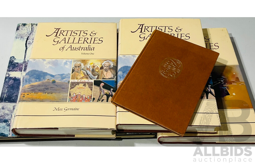 Collection Books Relating to Australian Art Including Two Volumes Artists and Galleries of Australia by Max Germaine