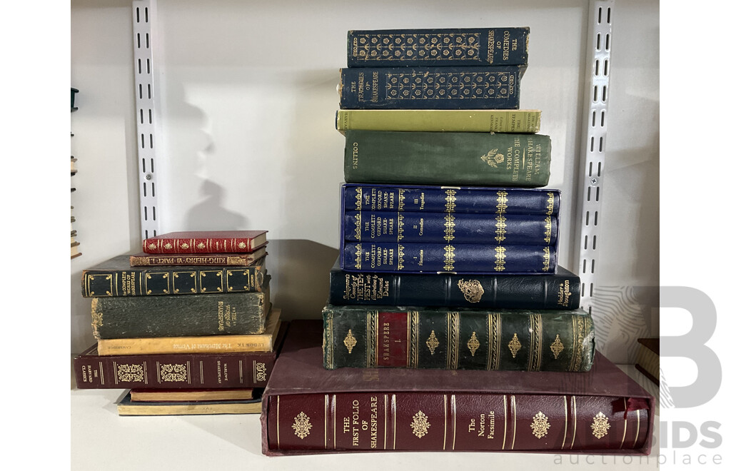 Collection Antique, Vintage and Other Shakespeare Titles Including Fancy Binding Examples and More