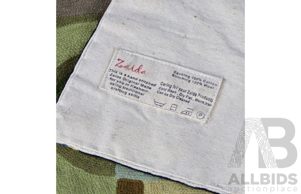 Retro Hand Made Kashmiri Zaida Cotton & Wool Crewel Work Hanging