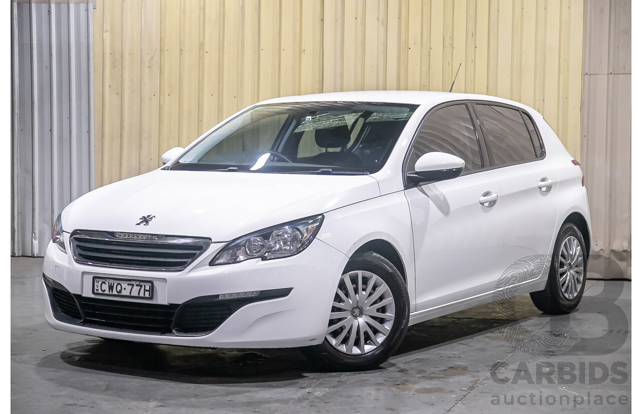 10/2014 Peugeot 308 Access T9 5d Hatchback White Turbo 1.2L