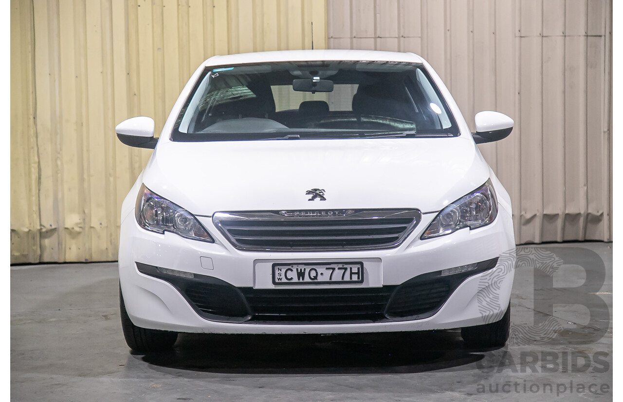 10/2014 Peugeot 308 Access T9 5d Hatchback White Turbo 1.2L