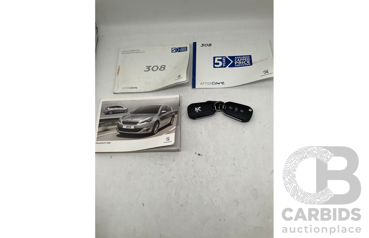 10/2014 Peugeot 308 Access T9 5d Hatchback White Turbo 1.2L