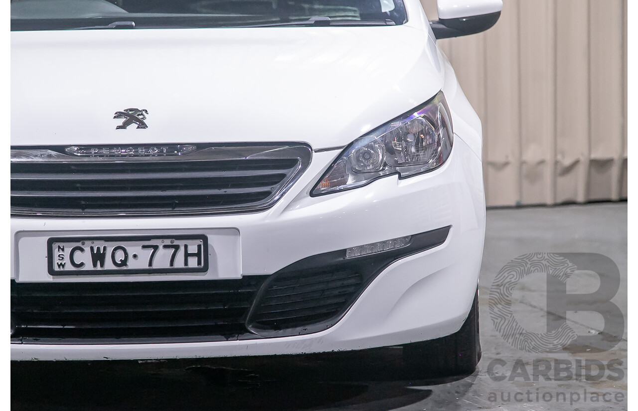 10/2014 Peugeot 308 Access T9 5d Hatchback White Turbo 1.2L