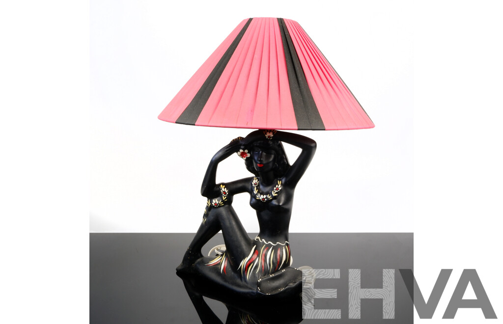 Genuine Vintage Australian Barsony Hawaiian Lady Lamp, FL27