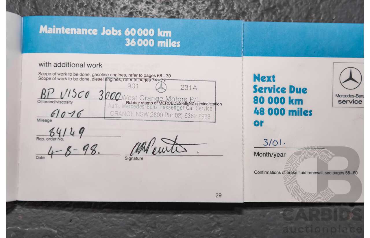 3/1989 Mercedes Benz 420 SEL W126 4d Sedan Silver V8 4.2L