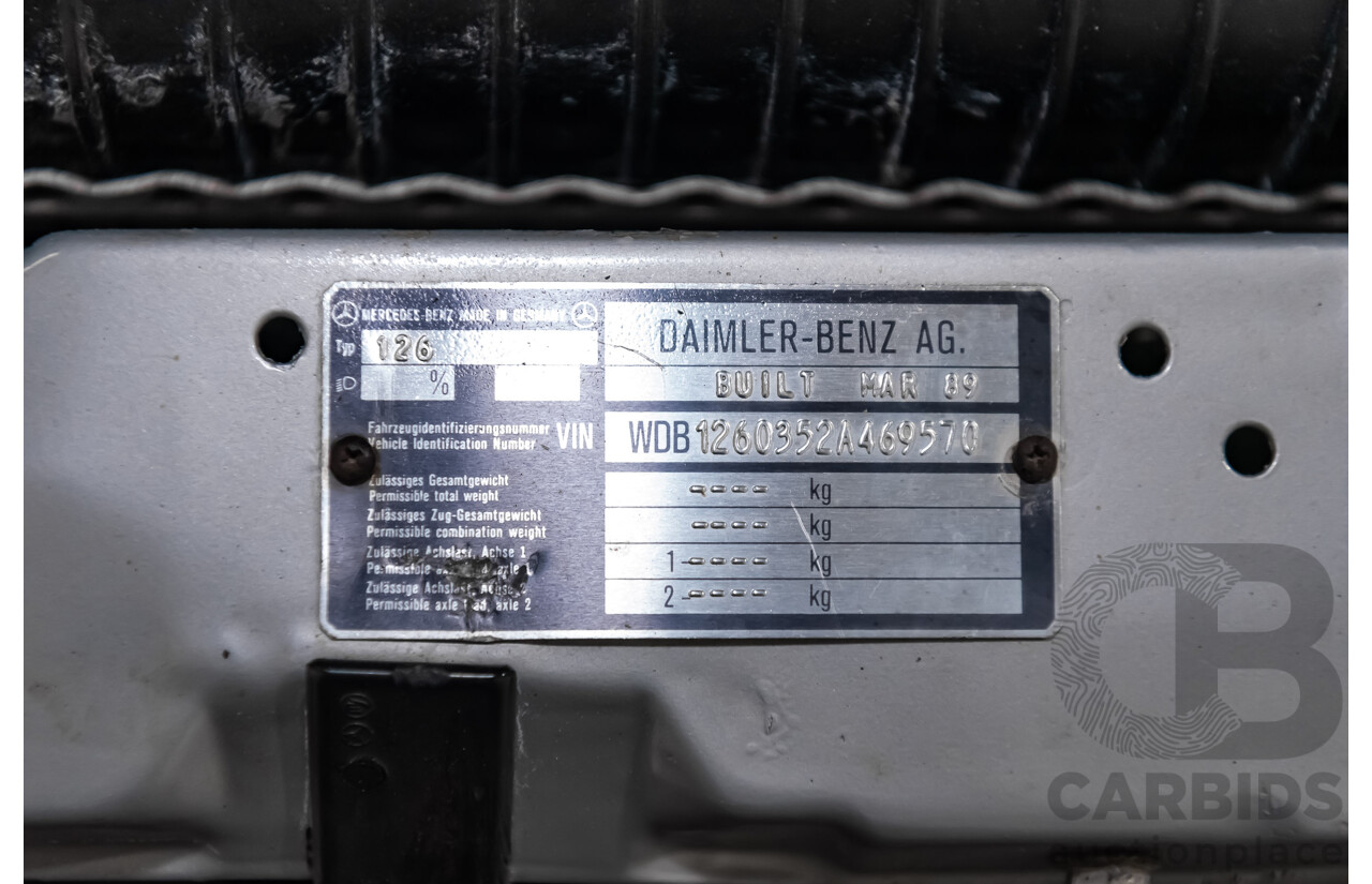 3/1989 Mercedes Benz 420 SEL W126 4d Sedan Silver V8 4.2L