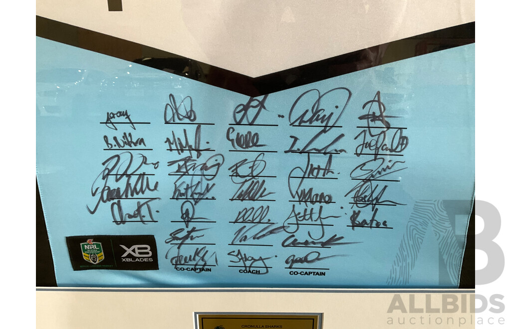 Cronulla Sharks 2018 Full Squad Signed & Framed Jersey