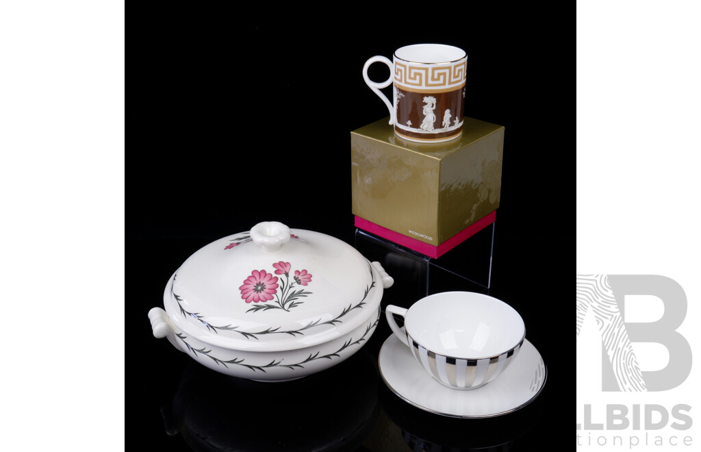 Collection Wedgwood Pieces Comprising Aster Tureen, Dou Designed by Jasper Conran & Archive Series Classic Flora Mug in Original Box