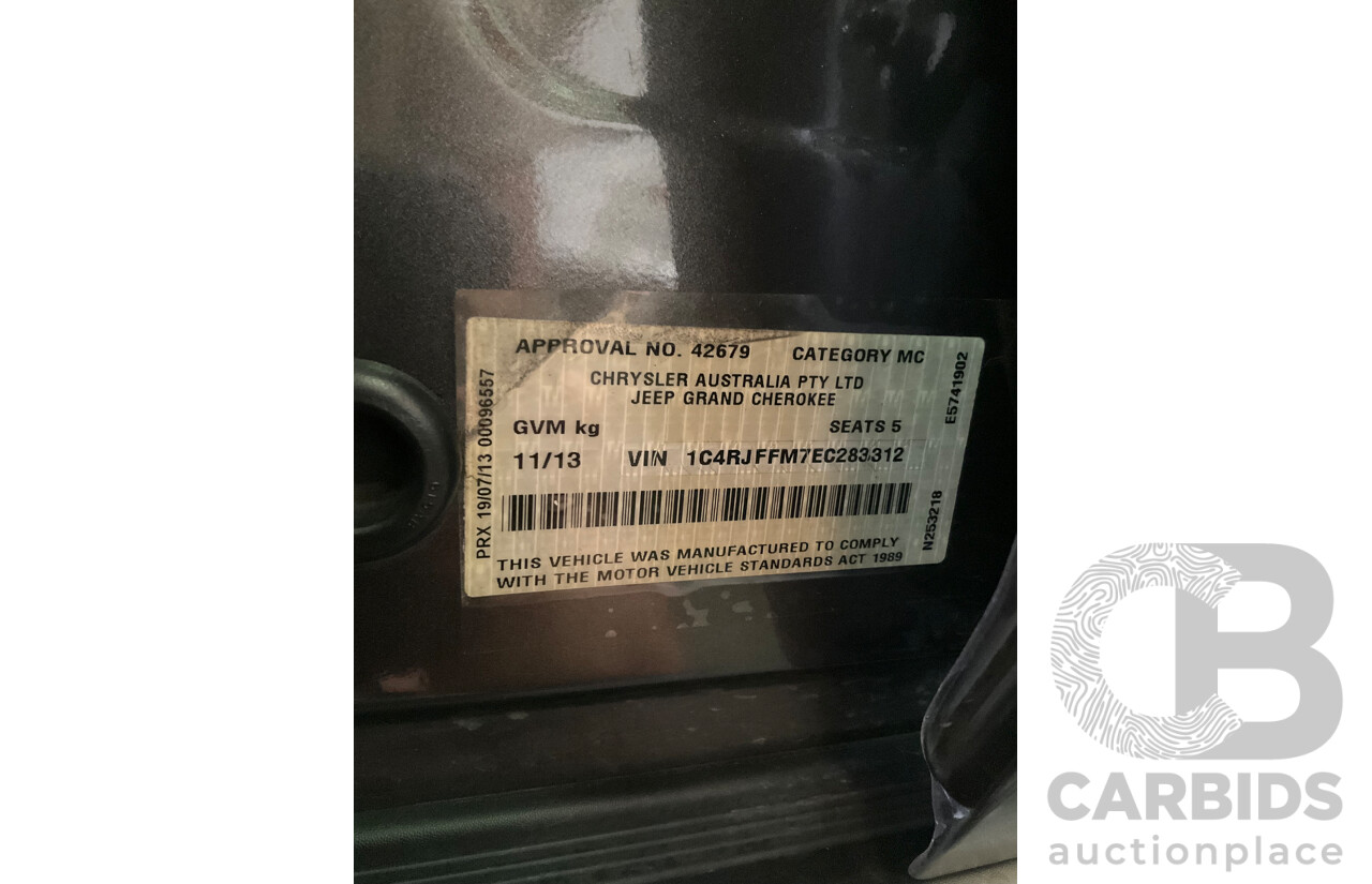 12/2013 Jeep Grand Cherokee Limited (4x4) WK MY13 4d Wagon Metallic Grey Turbo Diesel V6 3.0L