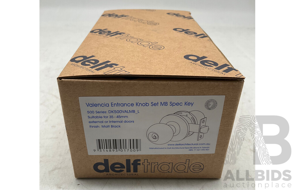 DELF TRADE Stainless Steel Valencia Entrance Knob Set (X20) - Total ORP $1,049.99