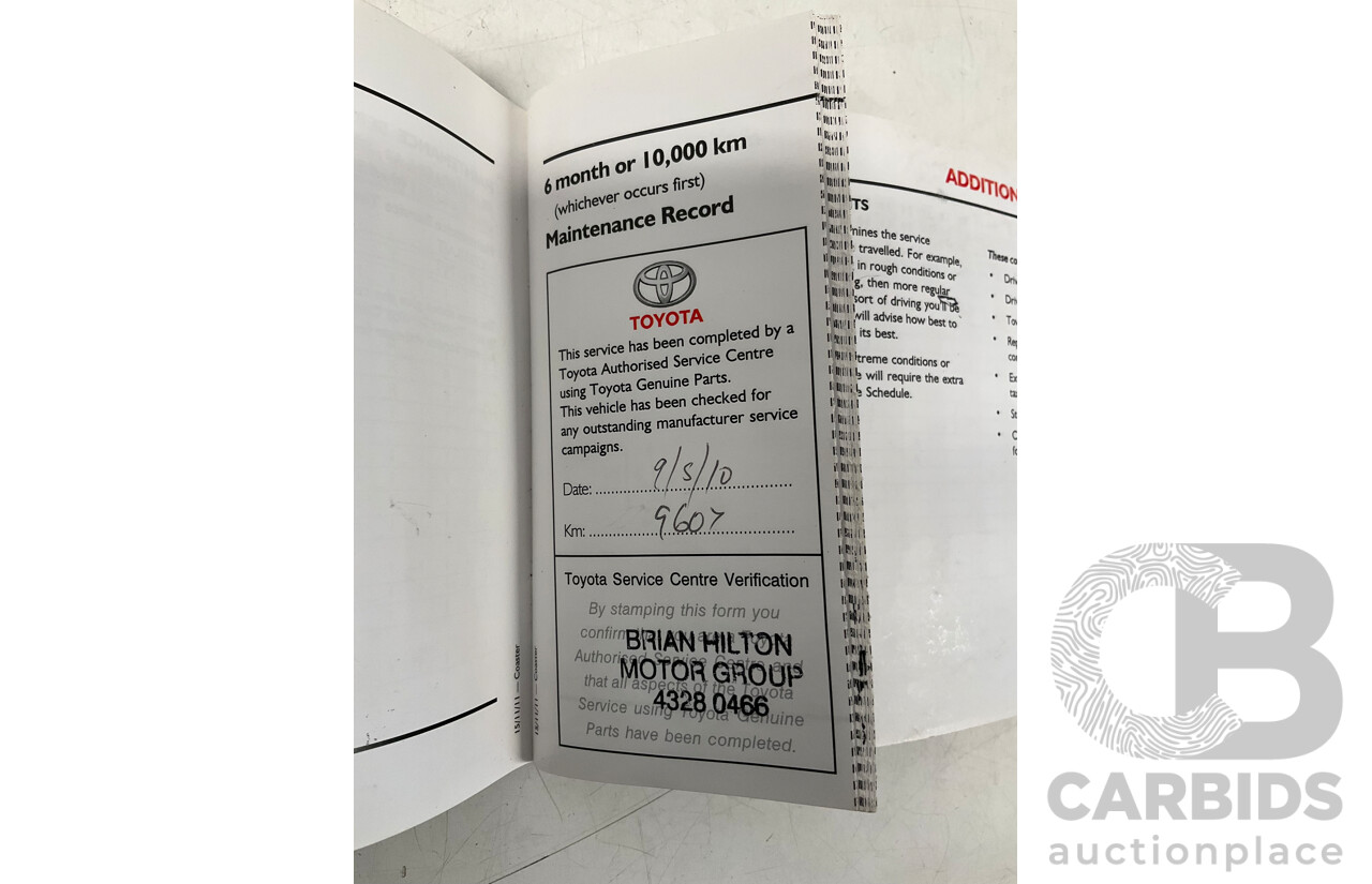 12/2011 Toyota Coaster XZB50R 21 Seater Bus White Turbo Diesel 4.0L