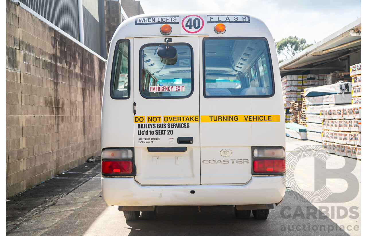12/2011 Toyota Coaster XZB50R 21 Seater Bus White Turbo Diesel 4.0L