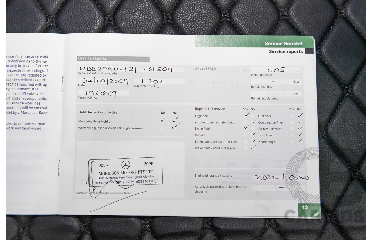 9/2008 Mercedes Benz C63 AMG W204 4d Sedan Palladium Silver Metallic V8 6.3L