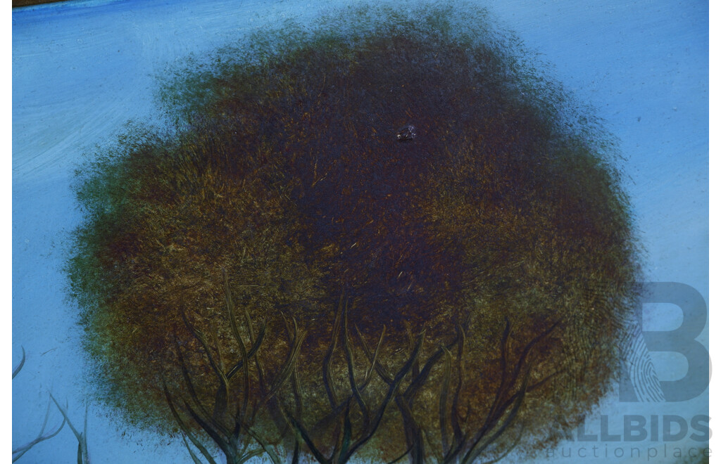 Pro Hart, (20th Century, Australian, 1928-2006), Central Australian Landscape, Oil on Masonite,  45 X 49 Cm (frame)