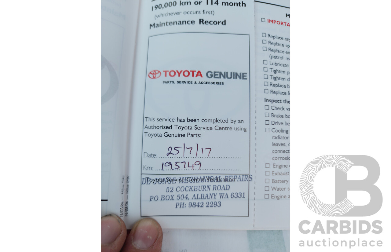 4/2007 Toyota Hilux SR5 (4x4) KUN26R 07 Upgrade Extra Cab P/Up Metallic Silver Turbo Diesel 3.0L