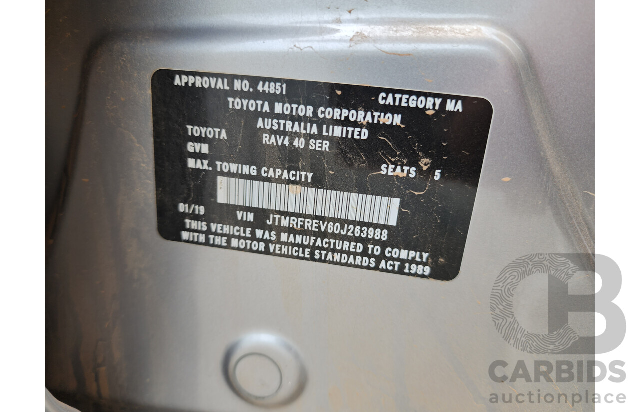 01/2019 Toyota RAV4 GXL (AWD) ASA44R 4d Wagon Silver Sky 2.5L