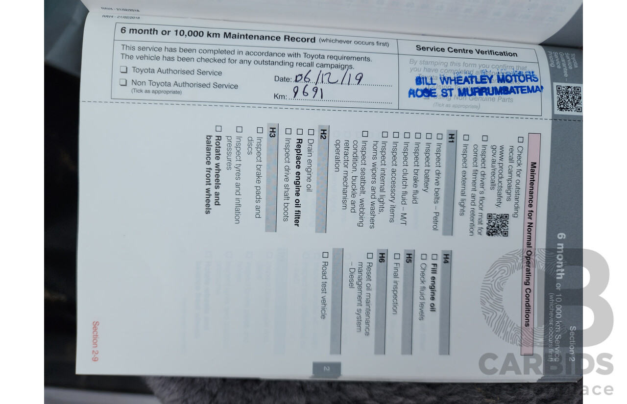 01/2019 Toyota RAV4 GXL (AWD) ASA44R 4d Wagon Silver Sky 2.5L