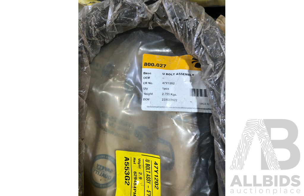 Approximatley 15 Various Truck Spare Parts From Mansons, Including but Not Limited to; U Bolt Assemblies, Wheel Studs, Equaliser Bush And More