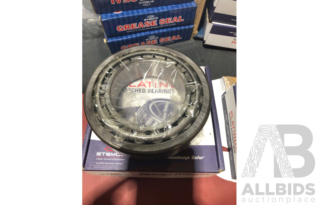 Six New SET415 Stemco Platinum Matched Bearings & Two Set413 Bearings with Three Grease Seal Sets