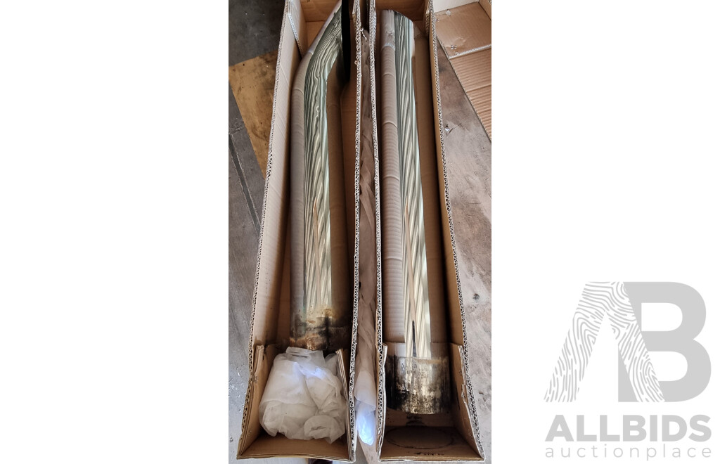 Pair of Chrome Exhaust Stacks - Curved Top & Straight Top