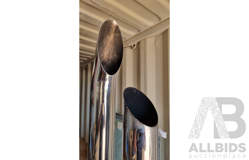 Pair of Chrome Exhaust Stacks - Curved Top & Straight Top