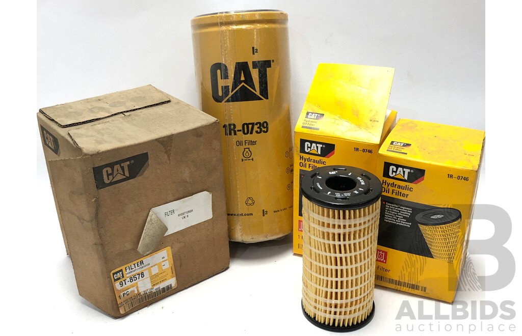 1x Cat 1R-0739 Oil Filter Assembly, 2x Cat 1R-0746 Hydraulic/Transmission Oil Filters and 1x Cat 9T-8578 Advanced Efficency Hydraulic Filter  ORP $179.00