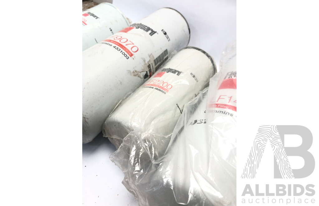 1x Fleetguard LF-9070 Cummins Extended Service Lube Filter, 1x Fleetguard FF-2200 Cummins Extended Service Fuel Filter, 1x Fleetguard LF670 Cummins Lube Filter and 1x Fleetguard LF14000NN Cummins Lube Filter - ORP 246.00