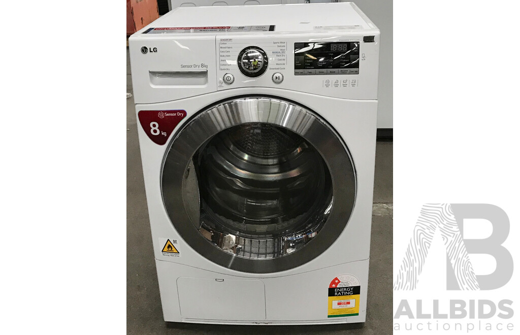 LG Sensor Dry 8kg Front Loader Condenser Clothes Dryer