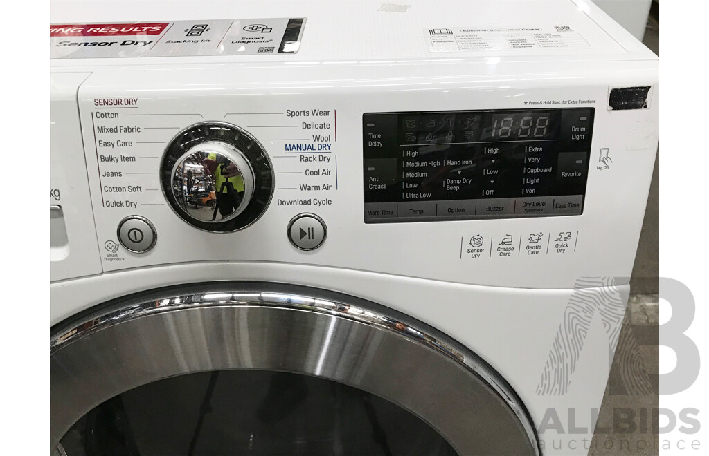 LG Sensor Dry 8kg Front Loader Condenser Clothes Dryer