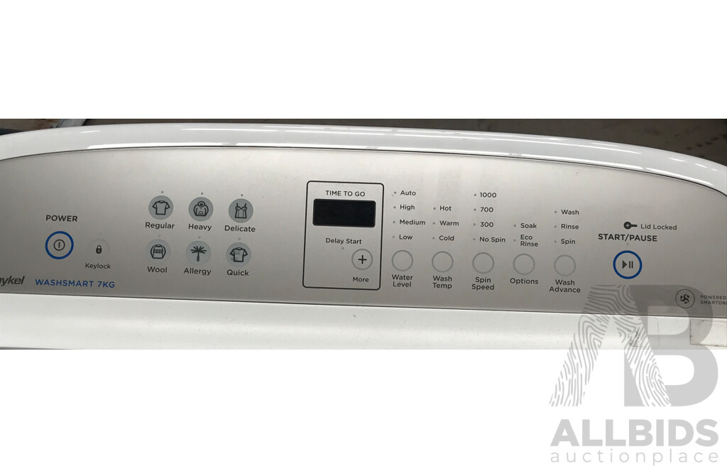 Fisher and Paykel Washsmart 7.0kg Top Loader Washing Machine