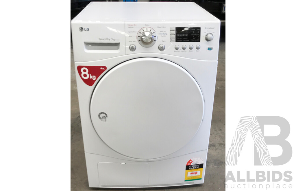 LG Sensor Dry 8kg Front Loader Condenser Clothes Dryer