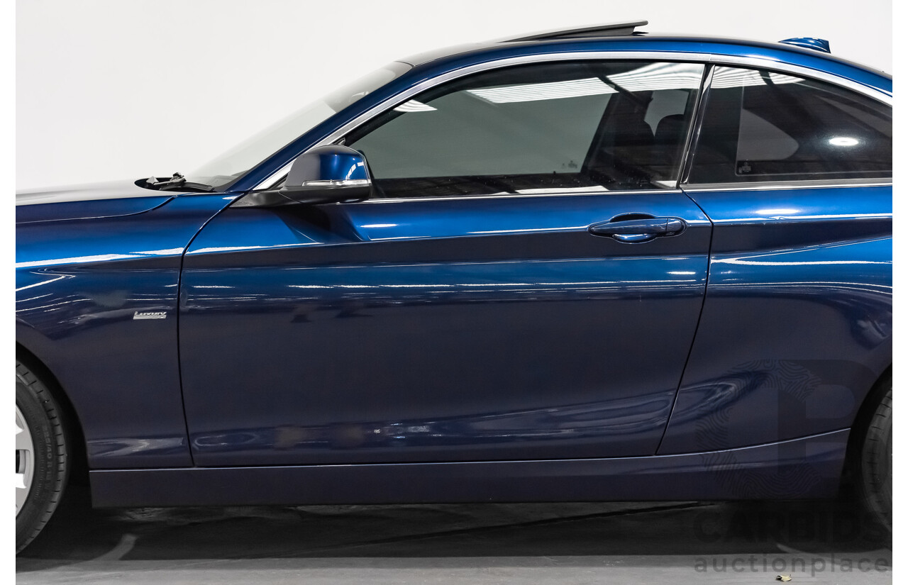 05/18 BMW 2 Series 230i LUXURY LINE RWD F22 LCI Auto MY18 2D Coupe Mediterranean Blue Metallic Turbo 2.0L
