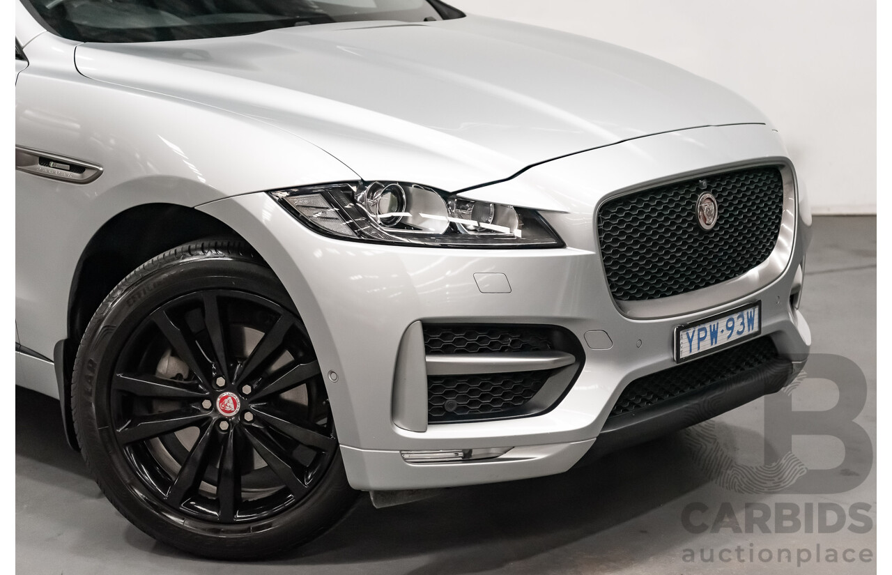 07/16 Jaguar F-Pace 30d R-Sport AWD 4D Wagon Rhodium Silver Turbo 3.0L
