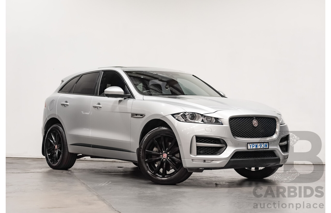 07/16 Jaguar F-Pace 30d R-Sport AWD 4D Wagon Rhodium Silver Turbo 3.0L
