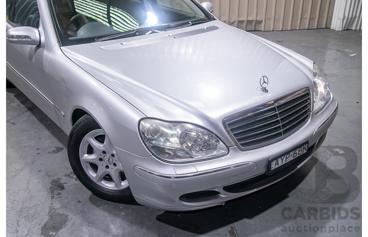 6/2003 Mercedes Benz S350 W220 4d Sedan Brilliant Silver Metallic V6 3.7L