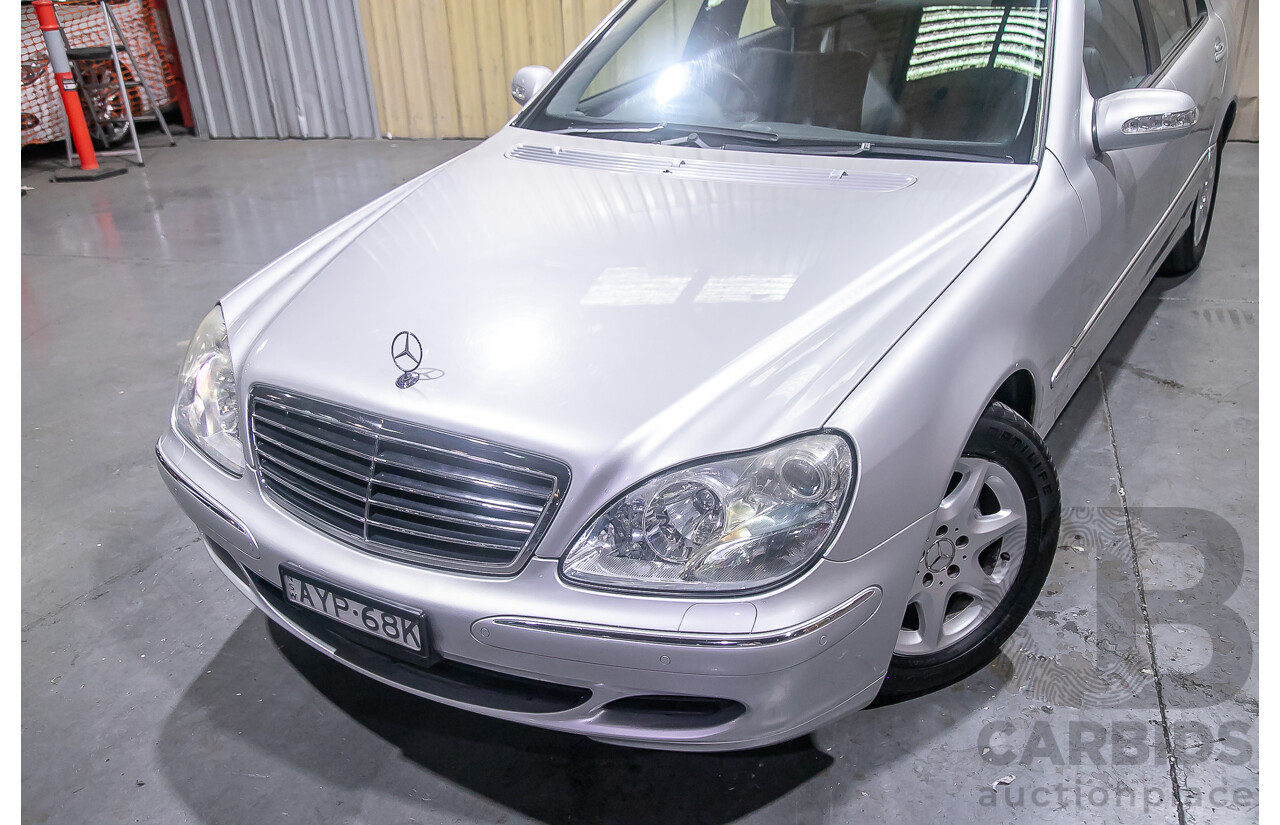 6/2003 Mercedes Benz S350 W220 4d Sedan Brilliant Silver Metallic V6 3.7L