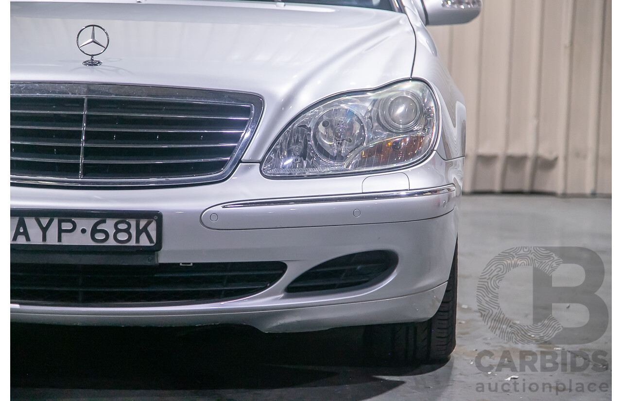 6/2003 Mercedes Benz S350 W220 4d Sedan Brilliant Silver Metallic V6 3.7L