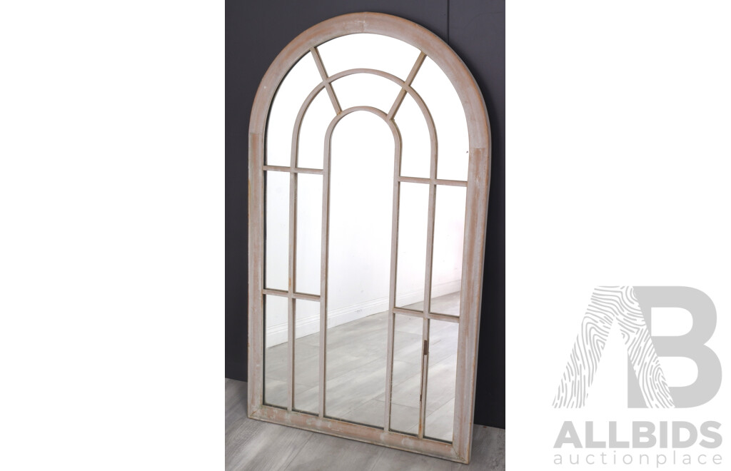 Metal Arch Framed Mirror