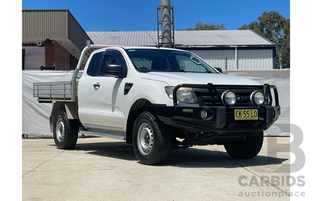 12/13 Ford Ranger XL 2.2 HI-RIDER (4x2) RWD PX Super Cab Chassis White 2.2L
