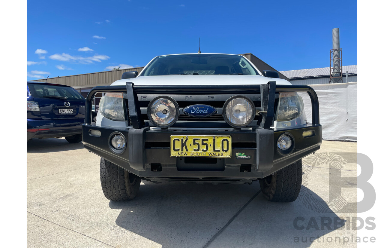 12/13 Ford Ranger XL 2.2 HI-RIDER (4x2) RWD PX Super Cab Chassis White 2.2L