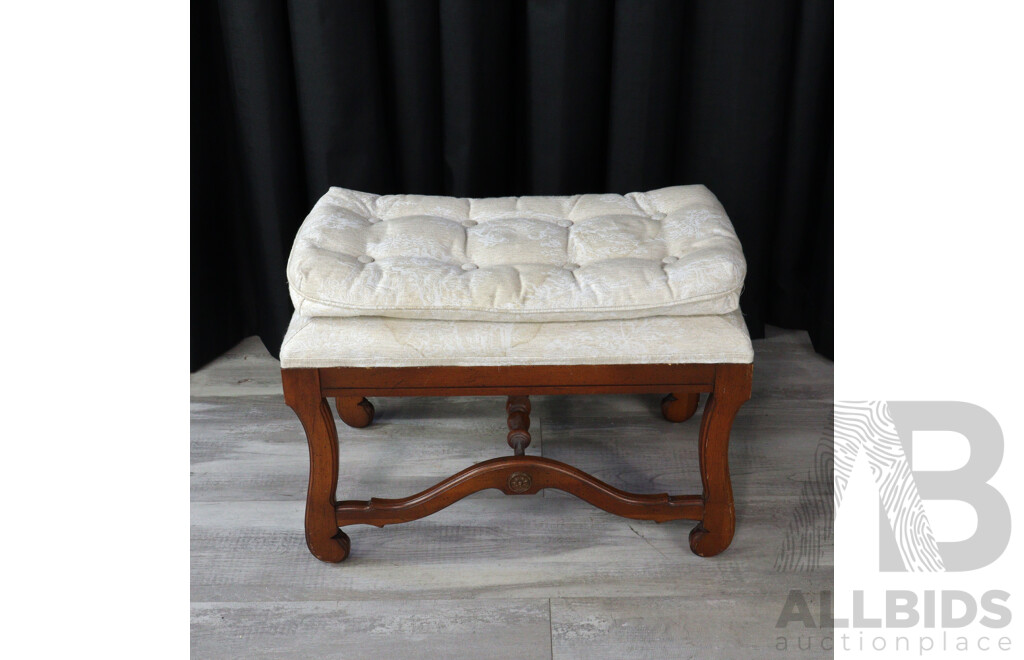 Pair of Timber Based Foot Stools with Upholstered Tops