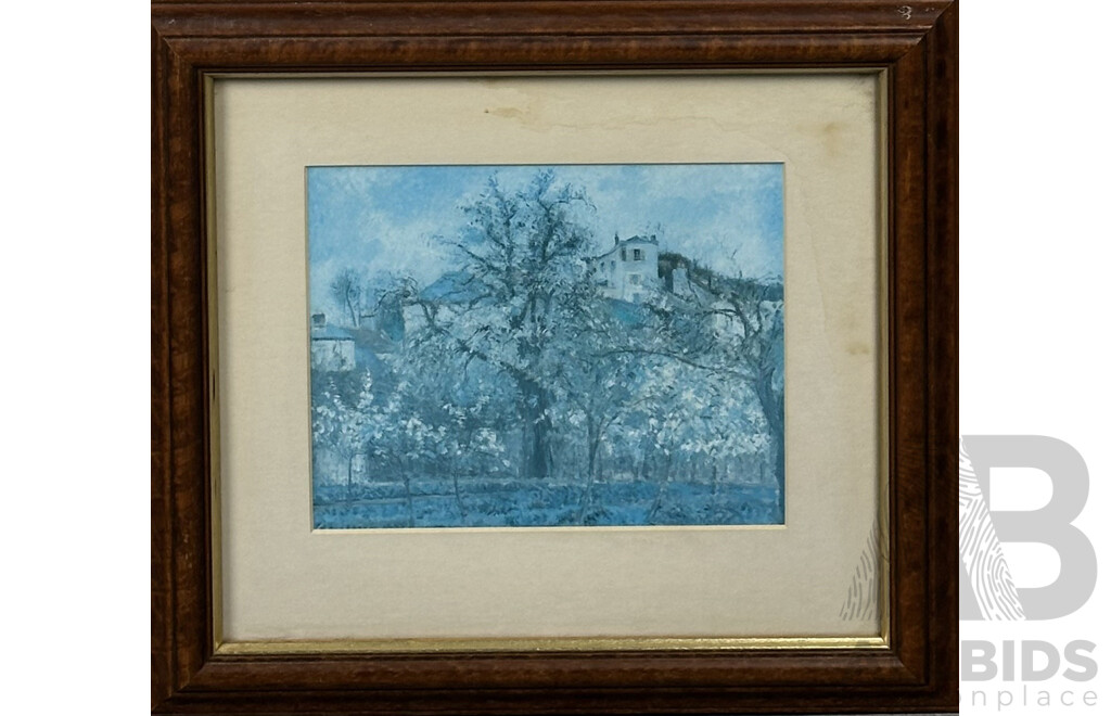 Camille Pissarro, (19th Century, Danish-French, 1830-1903), Les Toits Rouges & Potagers Et Abres en Fleurs, Prints of Original Oils, 35.5 x 38 cms (frames) (2)