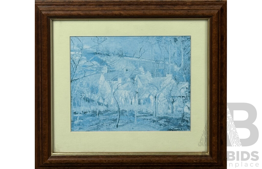 Camille Pissarro, (19th Century, Danish-French, 1830-1903), Les Toits Rouges & Potagers Et Abres en Fleurs, Prints of Original Oils, 35.5 x 38 cms (frames) (2)