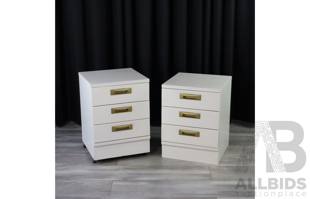 Pair of White Painted Bedside Tables