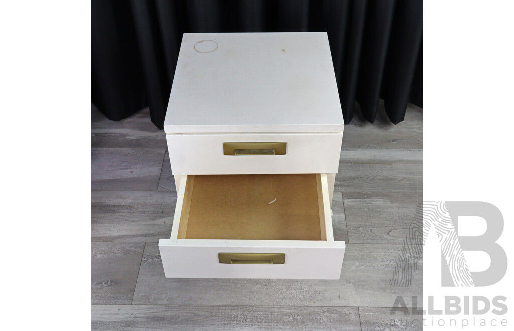 Pair of White Painted Bedside Tables