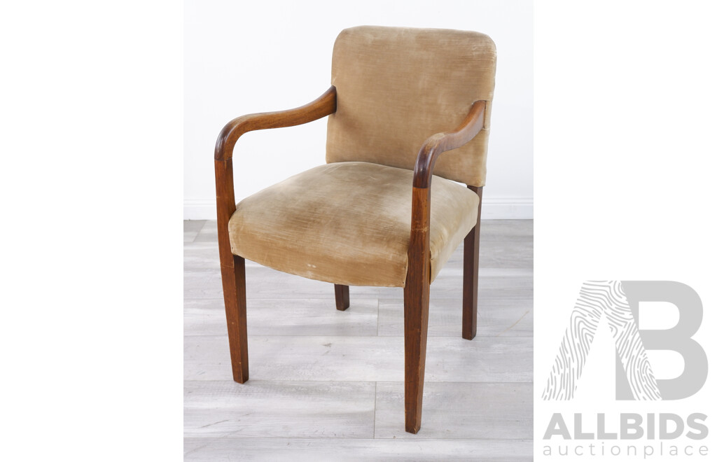 Antique Oak Frame Bridge Chair