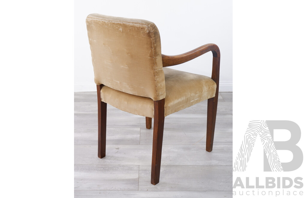 Antique Oak Frame Bridge Chair