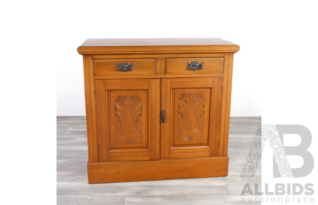 Edwardian Pine Two Door Cabinet